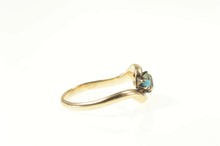 Load image into Gallery viewer, 14K Victorian Natural Emerald Turquoise Bypass Ring Yellow Gold