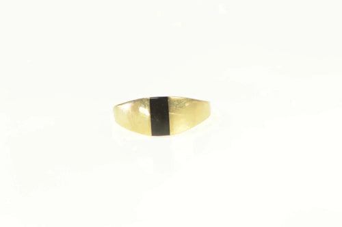 14K Kabana Black Onyx Inlay Graduated Child's Ring Yellow Gold