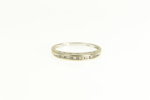 10K Diamond Wedding Band Heart Cut Out Ring White Gold