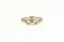 Load image into Gallery viewer, 14K Claddagh Celtic Traditional Irish Loyalty Ring White Gold
