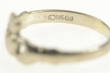 Load image into Gallery viewer, 14K Claddagh Celtic Traditional Irish Loyalty Ring White Gold