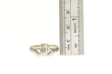 Load image into Gallery viewer, 14K Claddagh Celtic Traditional Irish Loyalty Ring White Gold
