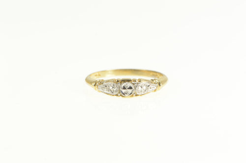 14K Two Tone 1940's Ornate Wedding Band Ring Yellow Gold