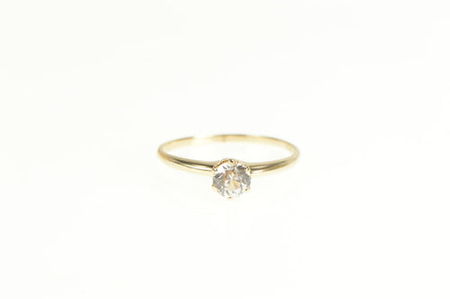 10K Round Classic Solitaire Simple Travel Engagement Ring Yellow Gold