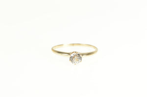 10K Round Classic Solitaire Simple Travel Engagement Ring Yellow Gold