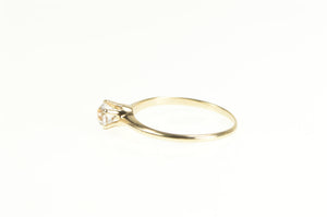 10K Round Classic Solitaire Simple Travel Engagement Ring Yellow Gold