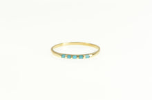 Load image into Gallery viewer, 14K Turquoise Inlay Stackable Statement Band Ring Yellow Gold