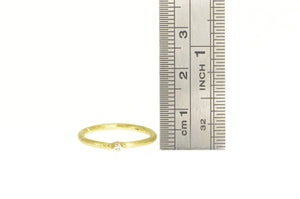 Sterling Silver Solitaire Bamboo Pattern Stackable CZ Ring