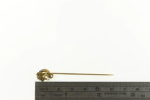 Load image into Gallery viewer, 14K Victorian Dragon Seed Pearl Unique Elaborate Stick Pin Yellow Gold