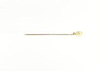 Load image into Gallery viewer, 14K Victorian Pearl Diamond Accent Classic Stick Pin Yellow Gold