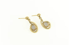 Load image into Gallery viewer, 14K Oval Smoky Quartz Swirl Drop Dangle Earrings Yellow Gold