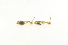 Load image into Gallery viewer, 14K Oval Smoky Quartz Swirl Drop Dangle Earrings Yellow Gold