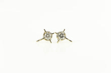 Load image into Gallery viewer, 14K 0.30 Ctw 1950&#39;s Diamond Cross Squared Stud Earrings Yellow Gold