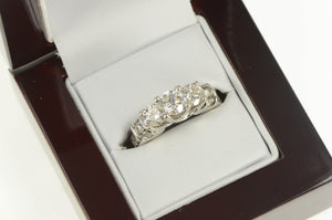 14K 2.46 Ctw Three Diamond Classic Engagement Ring White Gold