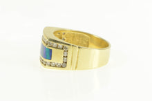 Load image into Gallery viewer, 14K Black Opal Inlay 1.00 Ctw Diamond Men&#39;s Ring Yellow Gold