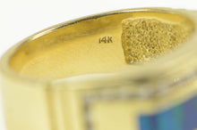 Load image into Gallery viewer, 14K Black Opal Inlay 1.00 Ctw Diamond Men&#39;s Ring Yellow Gold