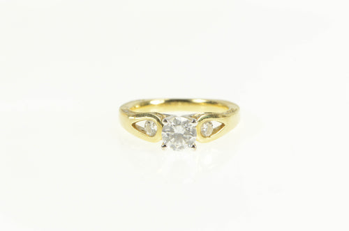 14K Travel Engagement 0.50 Ctw Diamond Encrusted Ring Yellow Gold