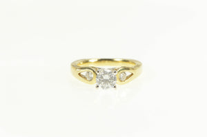 14K Travel Engagement 0.50 Ctw Diamond Encrusted Ring Yellow Gold