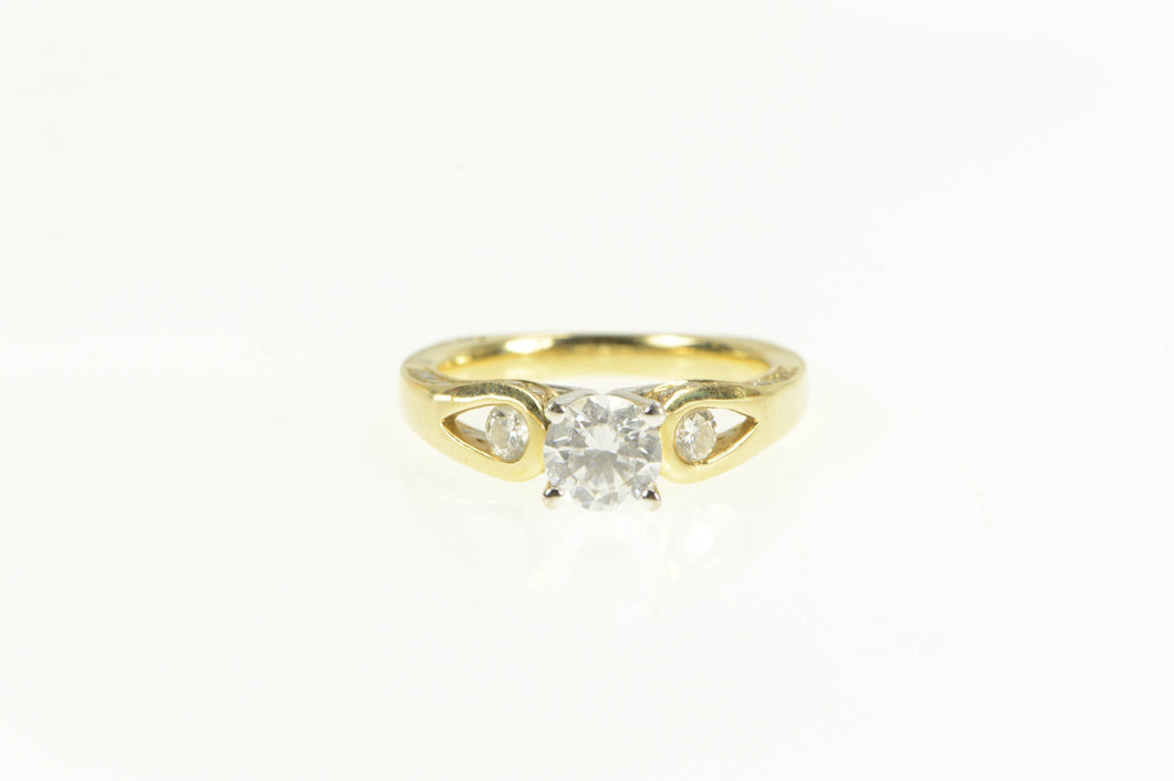 14K Travel Engagement 0.50 Ctw Diamond Encrusted Ring Yellow Gold