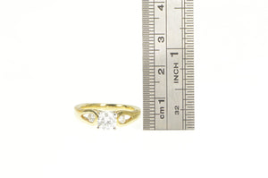 14K Travel Engagement 0.50 Ctw Diamond Encrusted Ring Yellow Gold