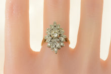 Load image into Gallery viewer, 14K 0.60 Ctw Diamond Cluster 1950&#39;s Engagement Ring Yellow Gold