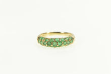 Load image into Gallery viewer, 14K Pave Natural Emerald Encrusted Domed Band Ring Yellow Gold