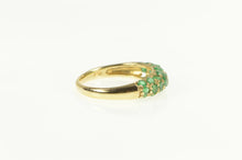 Load image into Gallery viewer, 14K Pave Natural Emerald Encrusted Domed Band Ring Yellow Gold