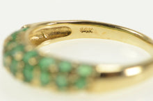 Load image into Gallery viewer, 14K Pave Natural Emerald Encrusted Domed Band Ring Yellow Gold