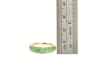 Load image into Gallery viewer, 14K Pave Natural Emerald Encrusted Domed Band Ring Yellow Gold
