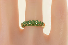 Load image into Gallery viewer, 14K Pave Natural Emerald Encrusted Domed Band Ring Yellow Gold