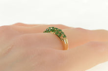 Load image into Gallery viewer, 14K Pave Natural Emerald Encrusted Domed Band Ring Yellow Gold