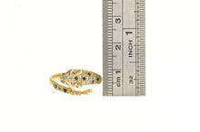 Load image into Gallery viewer, 14K Pave Leopard Jaguar Sapphire CZ Wrap Ring Yellow Gold