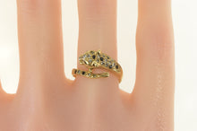 Load image into Gallery viewer, 14K Pave Leopard Jaguar Sapphire CZ Wrap Ring Yellow Gold