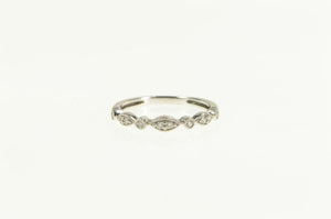 14K Ornate Diamond Stackable Wedding Band Ring White Gold