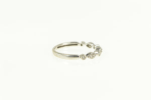 14K Ornate Diamond Stackable Wedding Band Ring White Gold