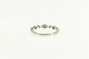 14K Ornate Diamond Stackable Wedding Band Ring White Gold