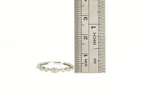 14K Ornate Diamond Stackable Wedding Band Ring White Gold