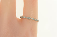 Load image into Gallery viewer, 14K Ornate Diamond Stackable Wedding Band Ring White Gold