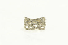 Load image into Gallery viewer, 14K 0.75 Ctw Pave Diamond Layered Criss Cross Ring White Gold