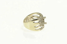 Load image into Gallery viewer, 14K 0.75 Ctw Pave Diamond Layered Criss Cross Ring White Gold