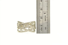 Load image into Gallery viewer, 14K 0.75 Ctw Pave Diamond Layered Criss Cross Ring White Gold