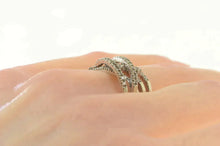 Load image into Gallery viewer, 14K 0.75 Ctw Pave Diamond Layered Criss Cross Ring White Gold