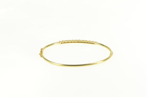 14K 0.50 Ctw Diamond Bar Set Oval Bangle Bracelet 7" Yellow Gold