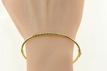 Load image into Gallery viewer, 14K 0.50 Ctw Diamond Bar Set Oval Bangle Bracelet 7&quot; Yellow Gold