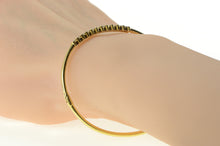 Load image into Gallery viewer, 14K 0.50 Ctw Diamond Bar Set Oval Bangle Bracelet 7&quot; Yellow Gold