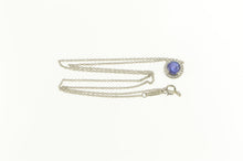 Load image into Gallery viewer, Platinum Tiffany &amp; Co. 1.20 Ctw Tanzanite Diamond Chain Necklace 16&quot;