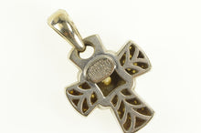 Load image into Gallery viewer, 18K 0.75 Ctw Diamond Encrusted Chimento Cross Pendant White Gold