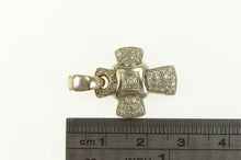 Load image into Gallery viewer, 18K 0.75 Ctw Diamond Encrusted Chimento Cross Pendant White Gold