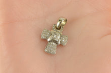 Load image into Gallery viewer, 18K 0.75 Ctw Diamond Encrusted Chimento Cross Pendant White Gold