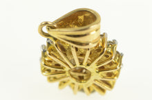 Load image into Gallery viewer, 14K 0.50 Ctw Round Diamond Halo Cluster Pendant Yellow Gold